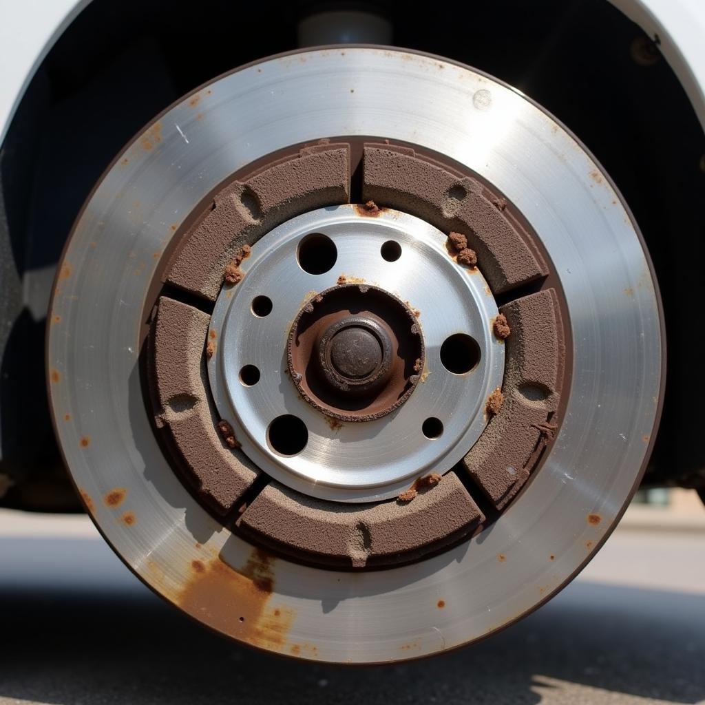 Inspecting Brake Pads on a Nissan Altima