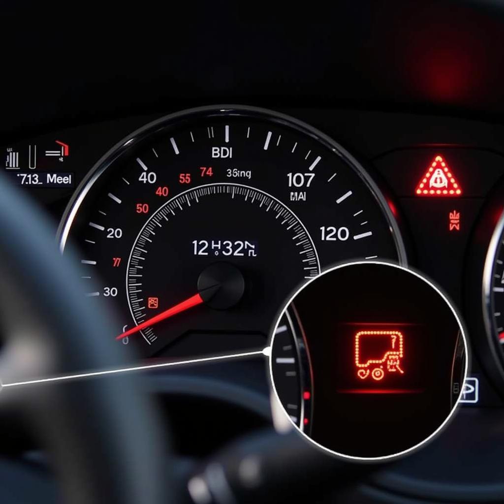 Nissan Sentra Dashboard Displaying Auto Brake Warning Light