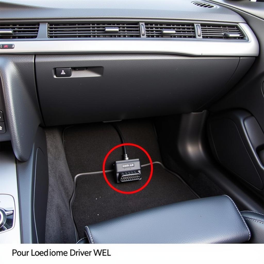 Locating the OBD-II port on a 2014 Audi A6