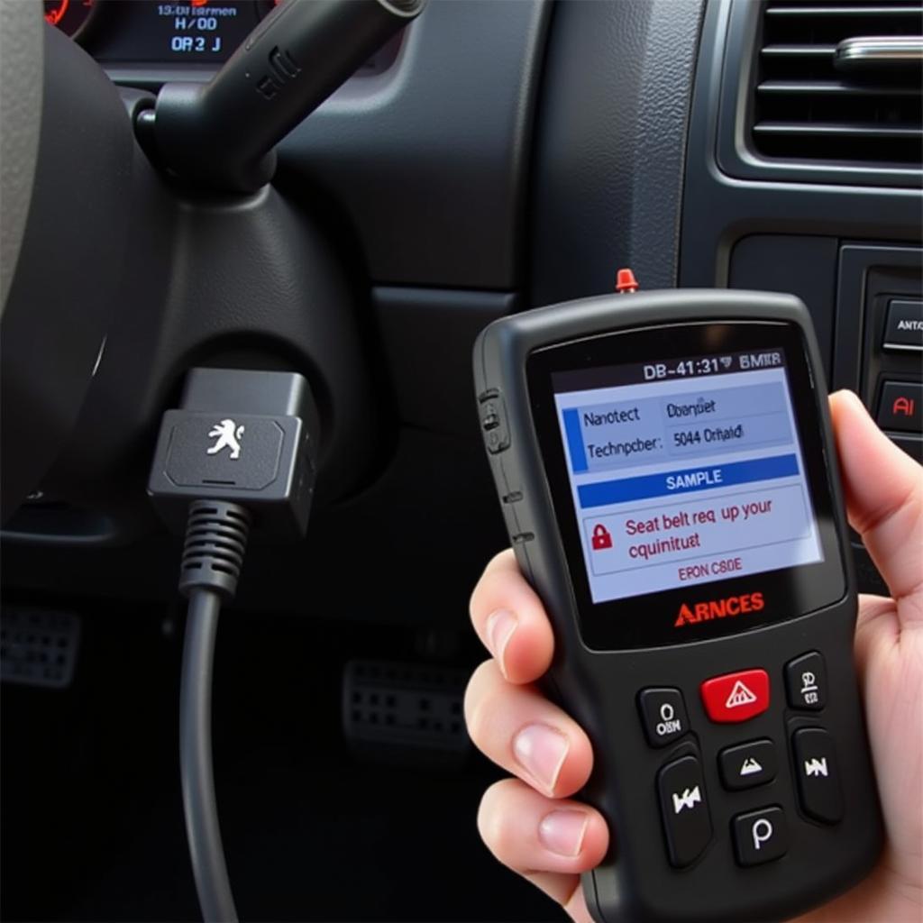 OBD-II Scanner Connected to Peugeot Partner