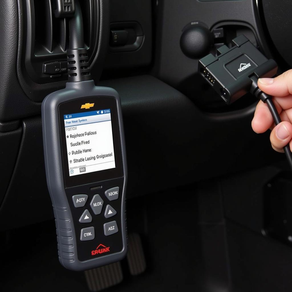 Using an OBD-II scanner to diagnose brake problems on a 2013 Chevy 2500.