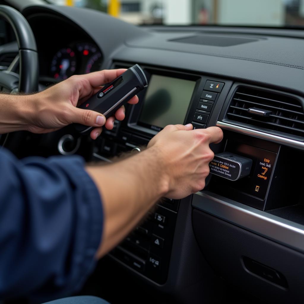 OBD Scanner Connected to a Seat Alhambra