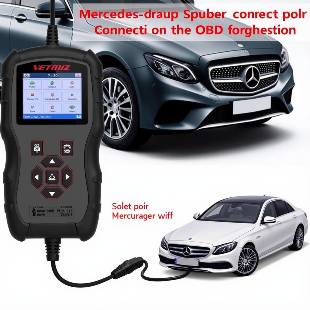 OBD2 Scanner Connected to Mercedes Benz