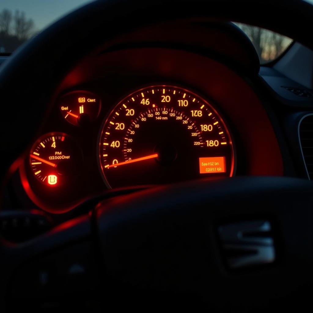 Seat Ibiza Dashboard with Orange Warning Light