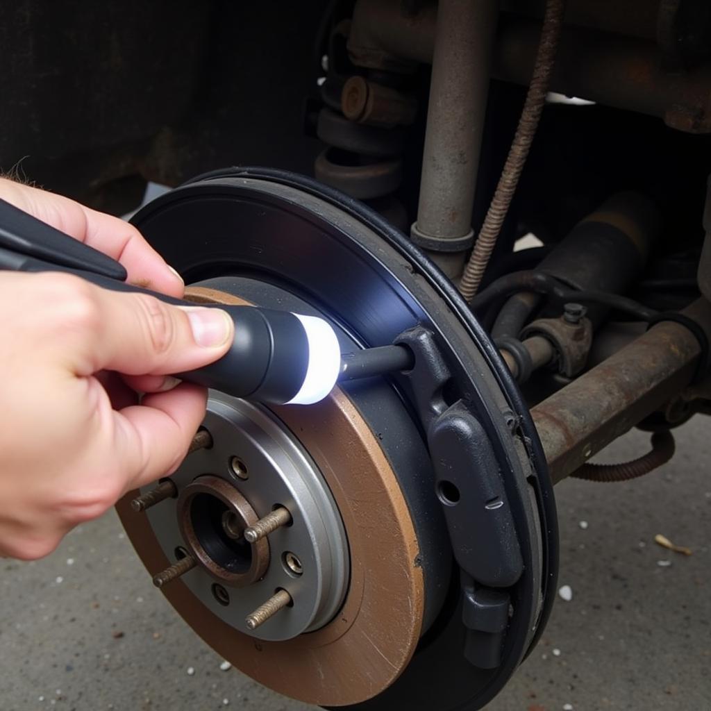 Inspecting the Parking Brake Cable and Components for Damage