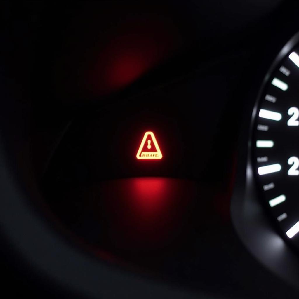 Passat Dashboard with Illuminated Brake Warning Light