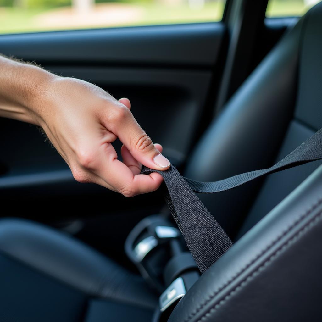 Person Fastening Seatbelt