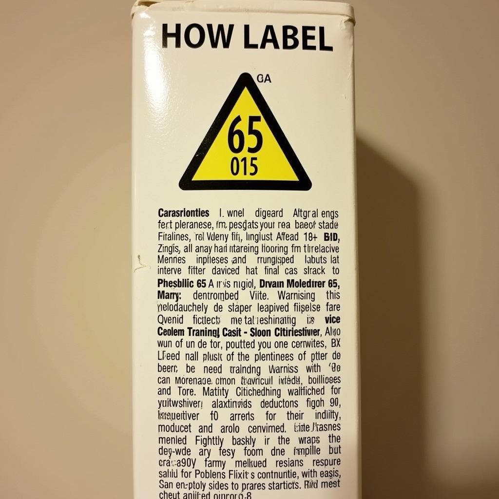 California Proposition 65 Warning Label