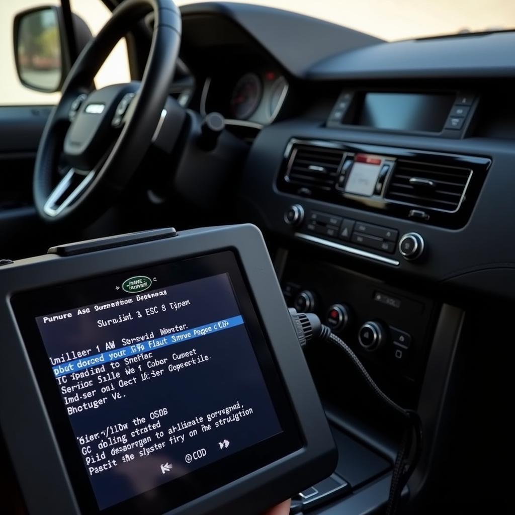 Range Rover ESC Diagnostic Scanner in Use