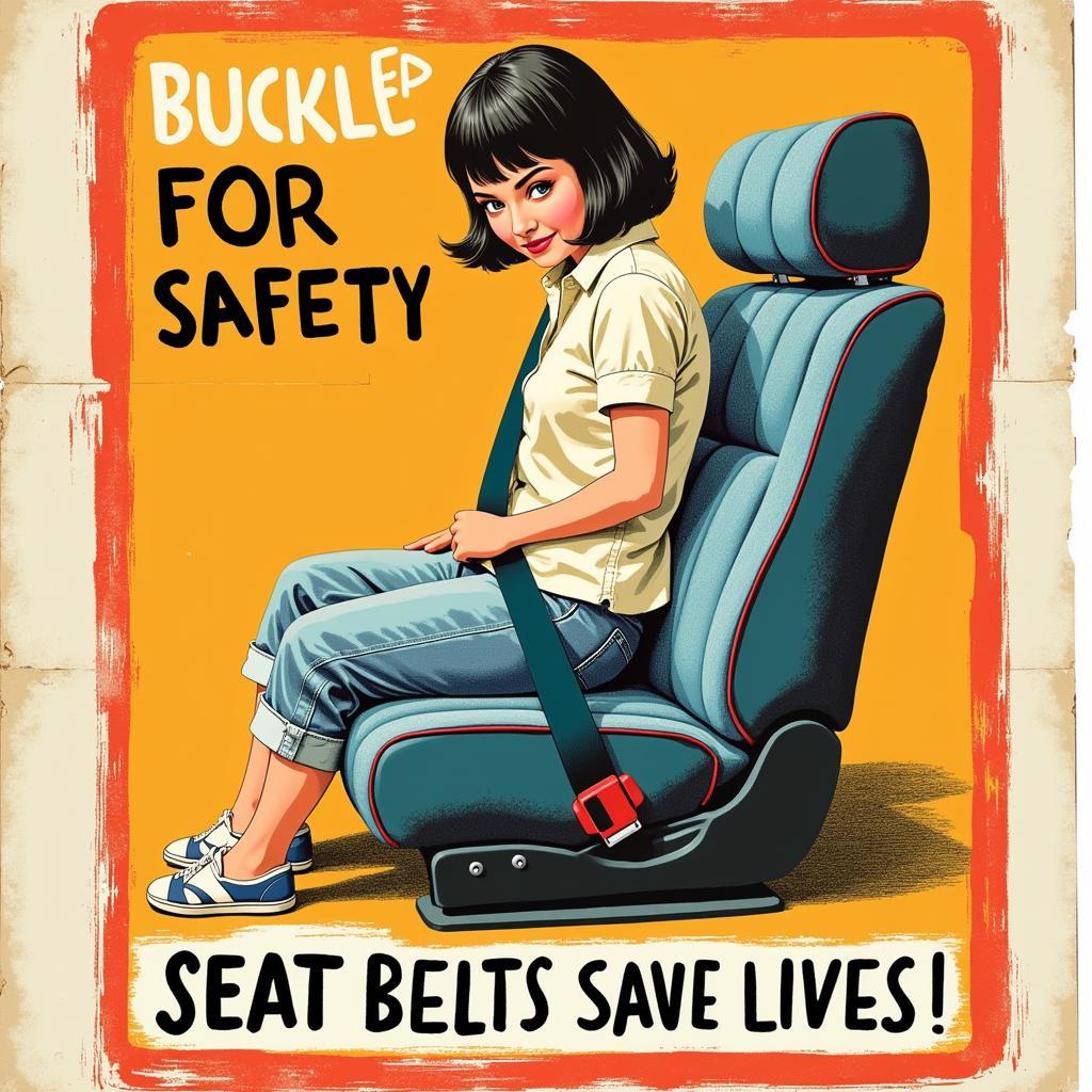 Vintage Seat Belt Awareness Campaign Poster