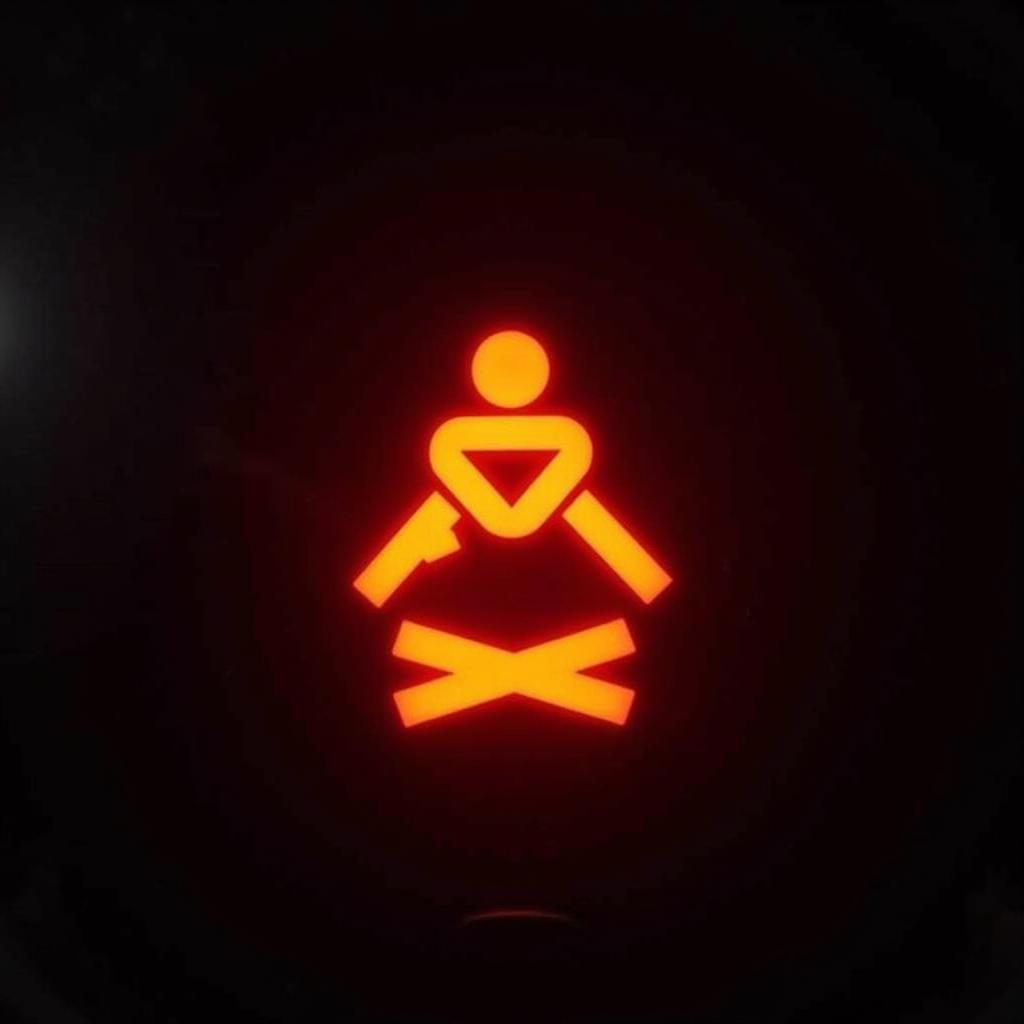 Seat Belt Warning Light on Car Dashboard