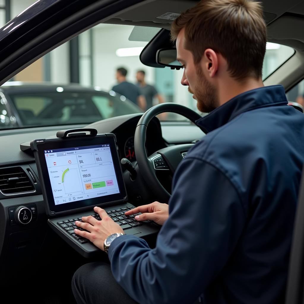 Seat Ibiza Connected to a Diagnostic Scanner