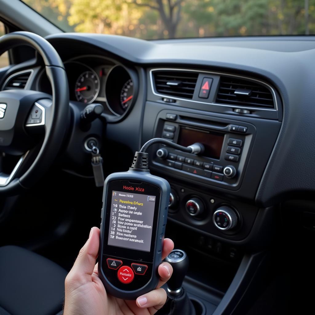 Seat Ibiza Diagnostic Scanner Showing Fault Codes