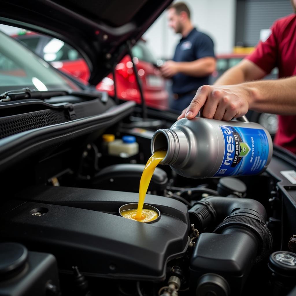 Pouring Engine Oil into Seat Ibiza