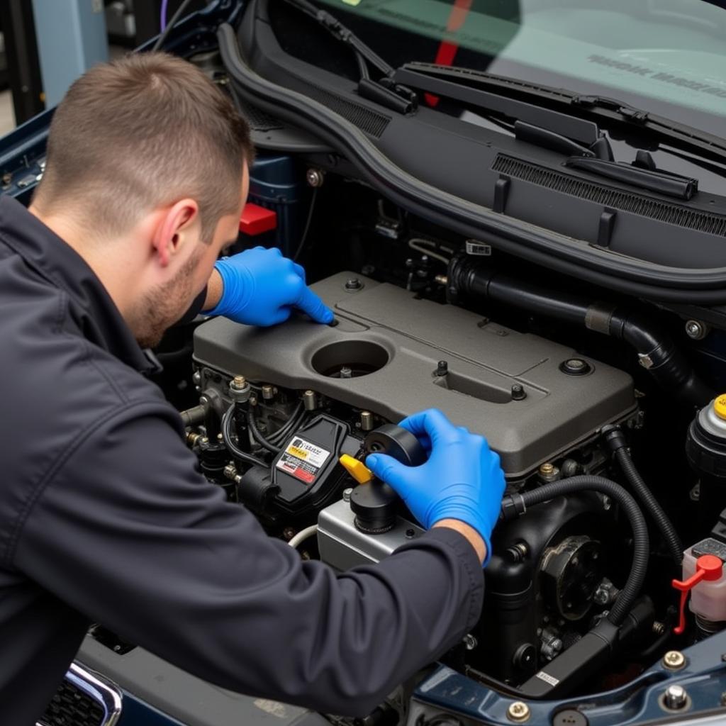 Mechanic Repairing Seat Ibiza Engine