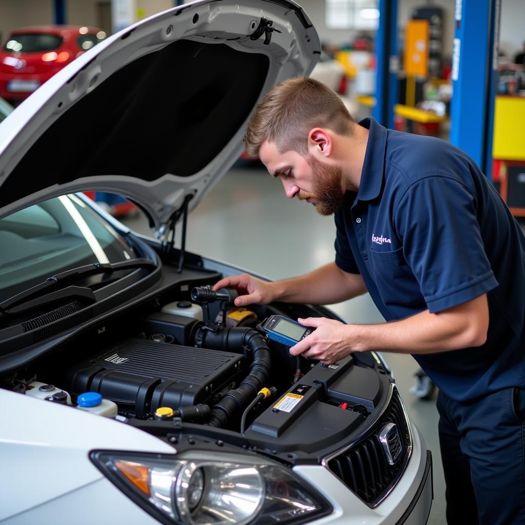 Mechanic Inspecting Seat Ibiza