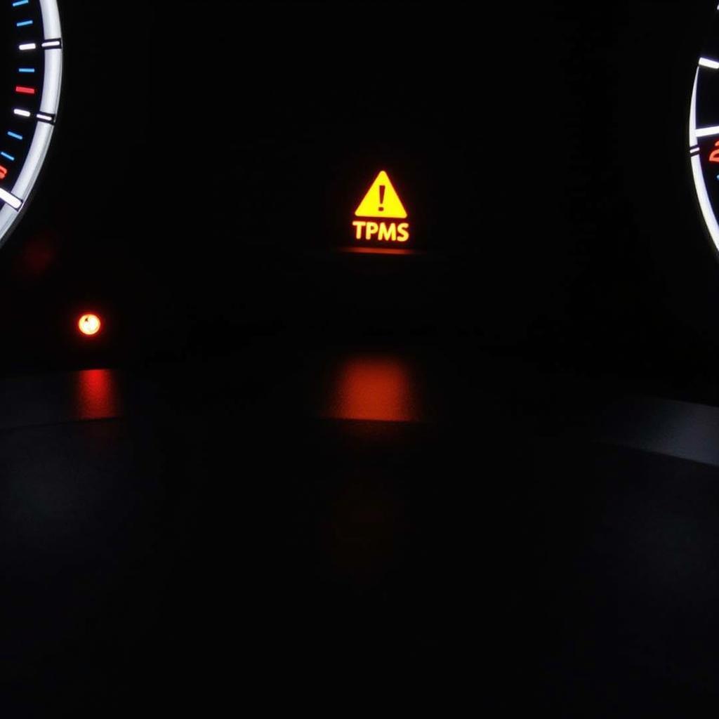 Seat Ibiza dashboard showing orange triangle and TPMS warning light