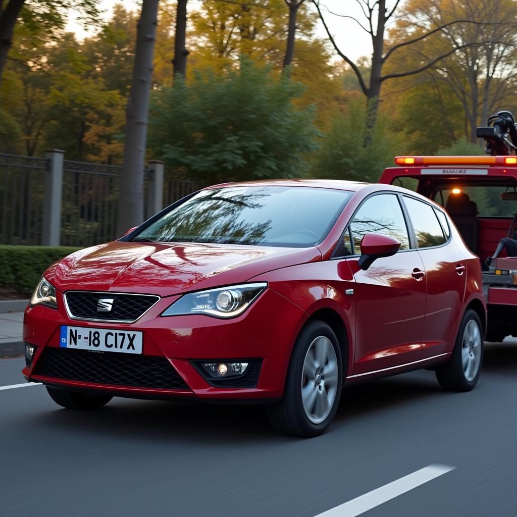 Towing a Seat Ibiza with Brake Warning Light