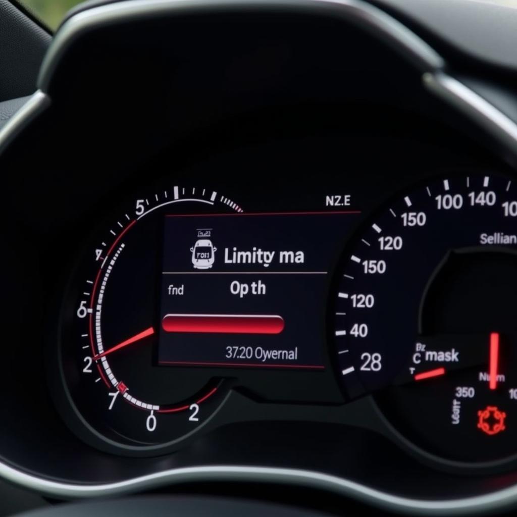 Seat Leon Dashboard with Speed Limiter Activated