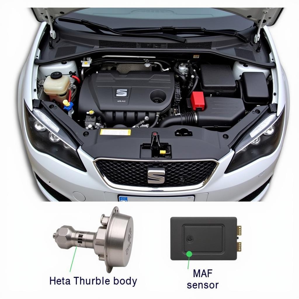 Seat Toledo Engine Bay with Highlighted Components