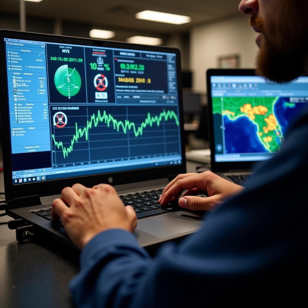 Technician Utilizing the Simulator for Diagnostics