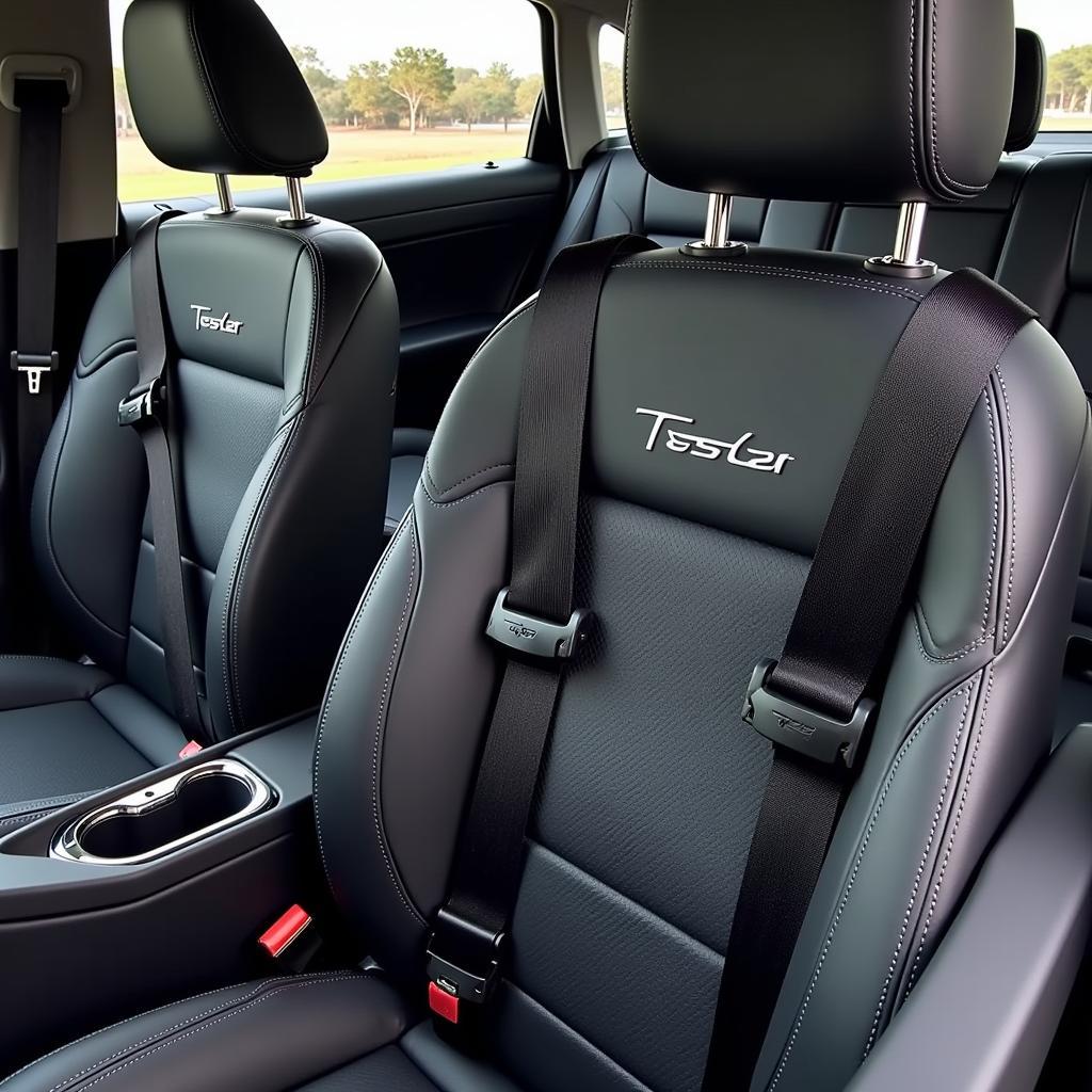 Tesla Model X Seat Belt Buckle and Car Seat Interaction 