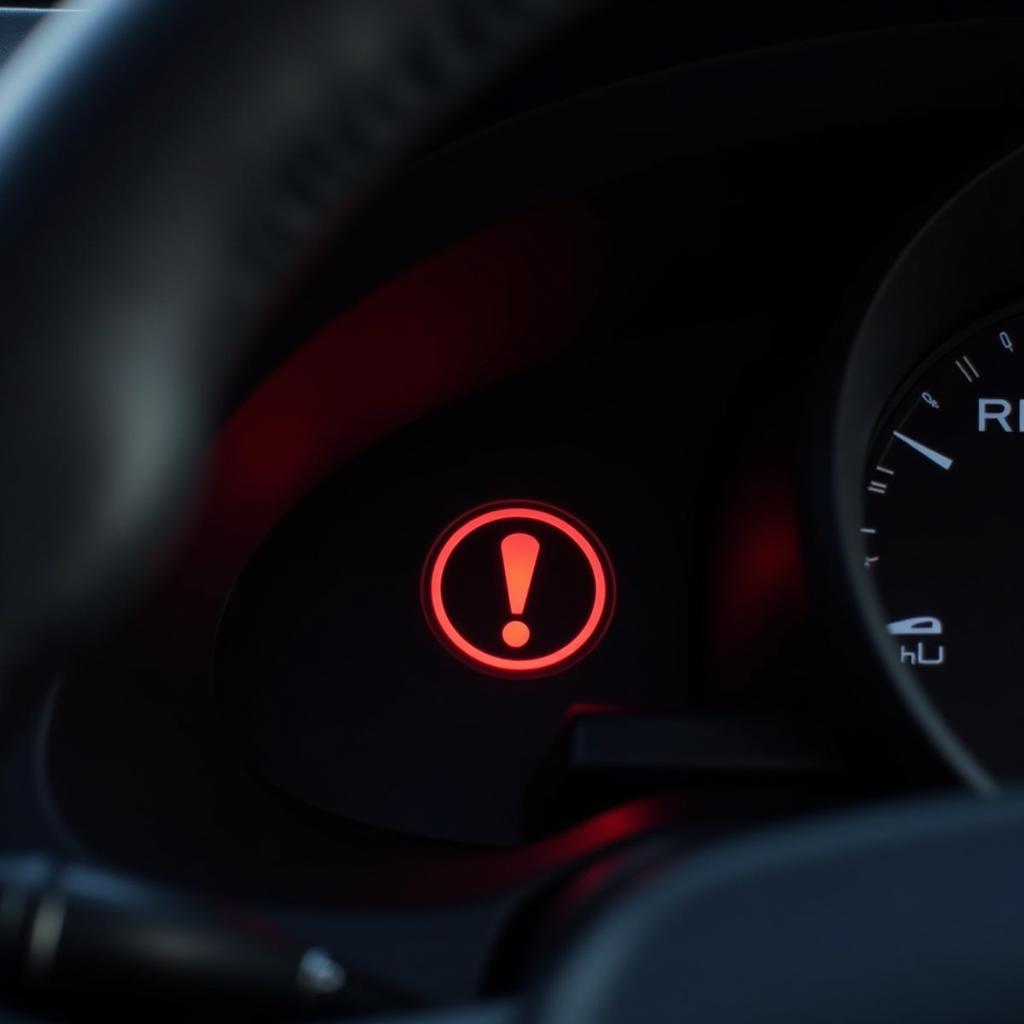 Toyota Prius Dashboard with Brake Warning Light Illuminated