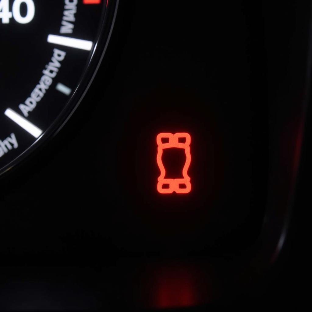 Vauxhall Zafira dashboard with illuminated brake pad warning light