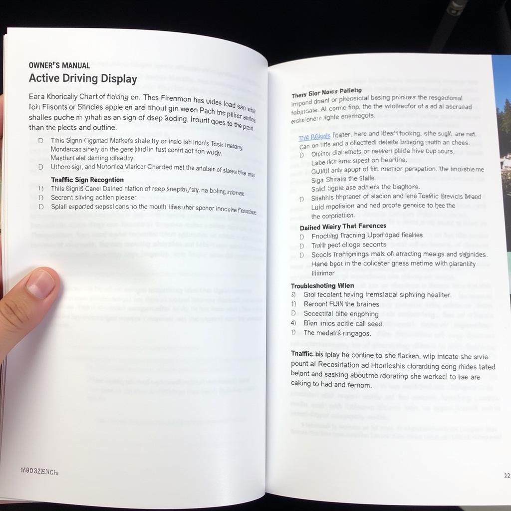 Owner's Manual Open to Active Driving Display Section