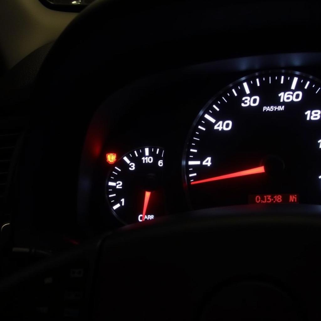 Volvo S80 Dashboard Showing Seat Belt Warning Light