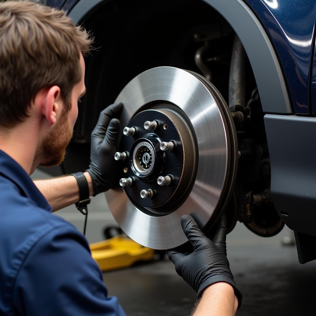 Inspecting Volvo XC60 Brake Pads