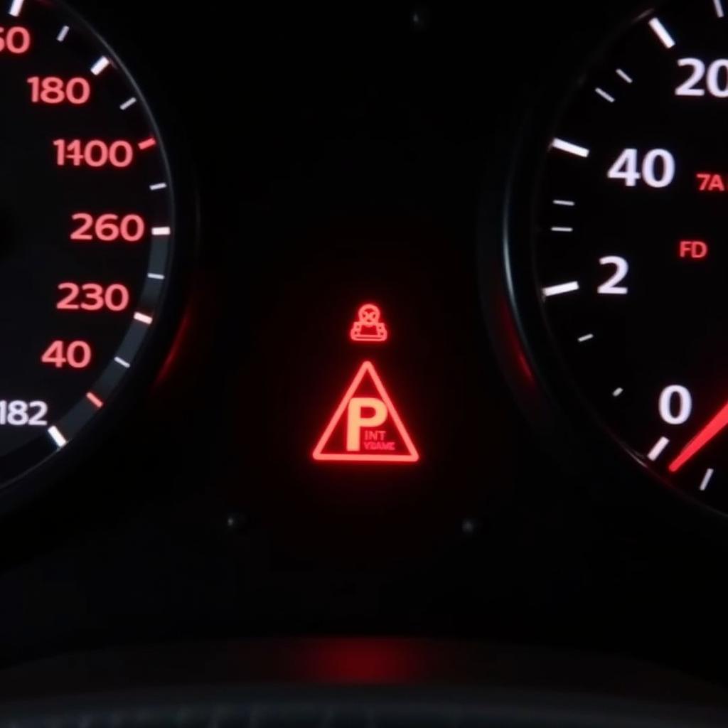 VW Golf Dashboard Displaying Brake Warning Light