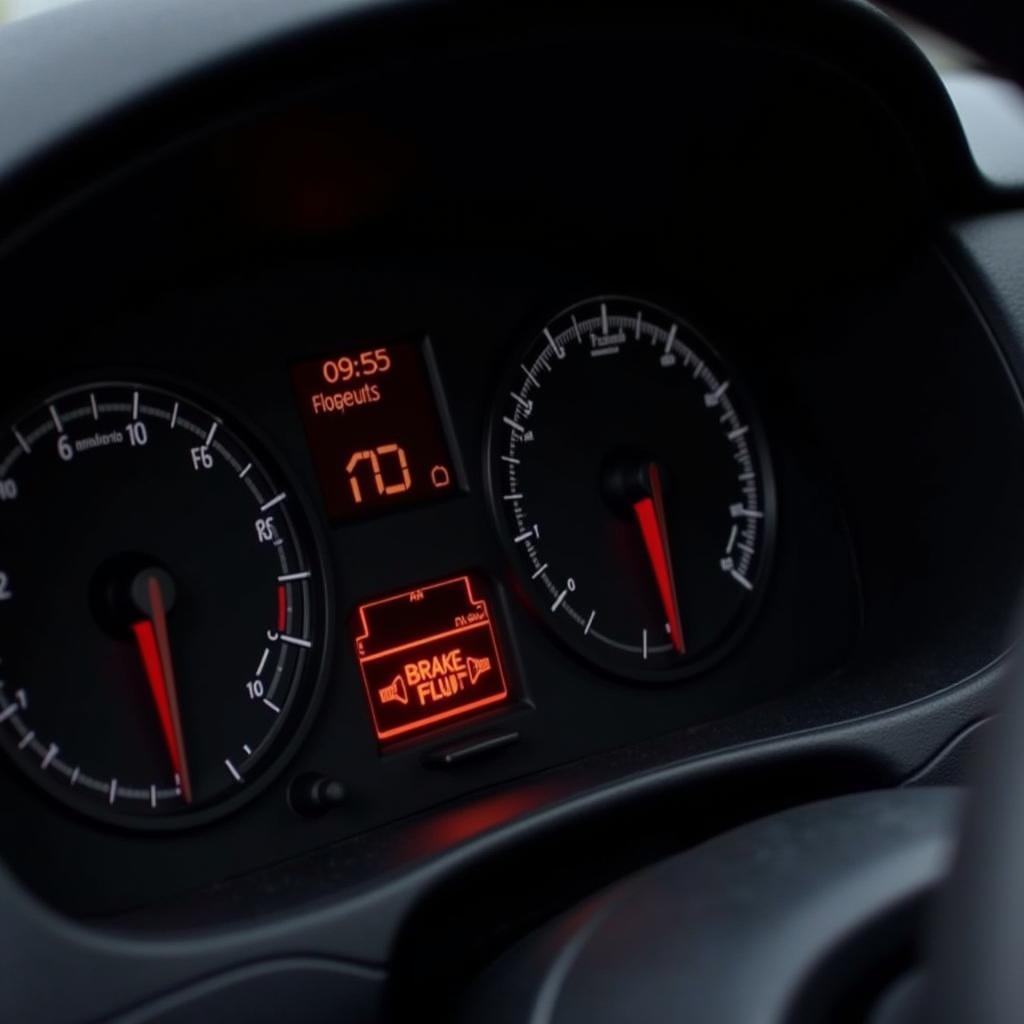 VW Polo brake fluid warning light on dashboard