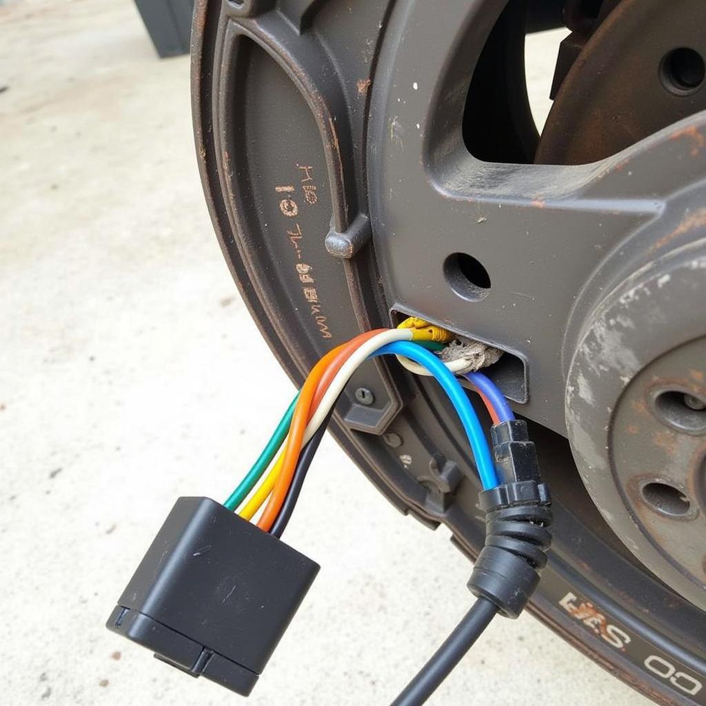 Damaged Brake Pad Sensor Wiring