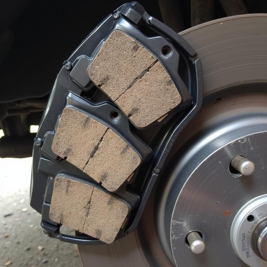 Worn Brake Pads on a 2013 Ford Focus