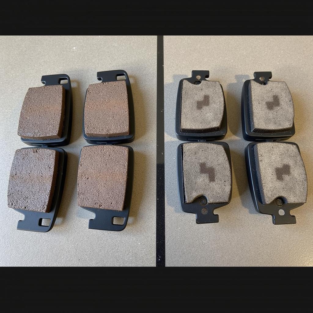 Worn Brake Pads on a Mazda