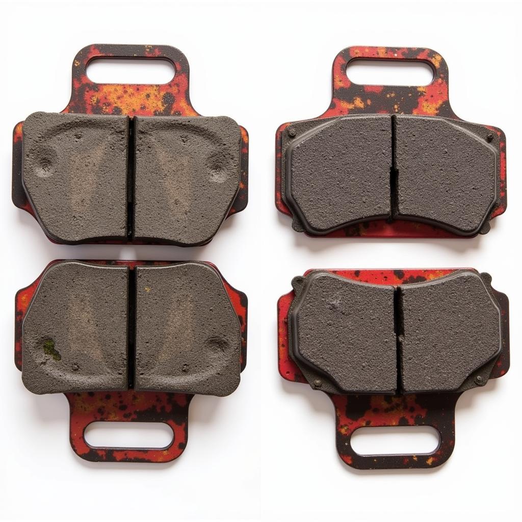 Worn Out Brake Pads Compared to New Ones