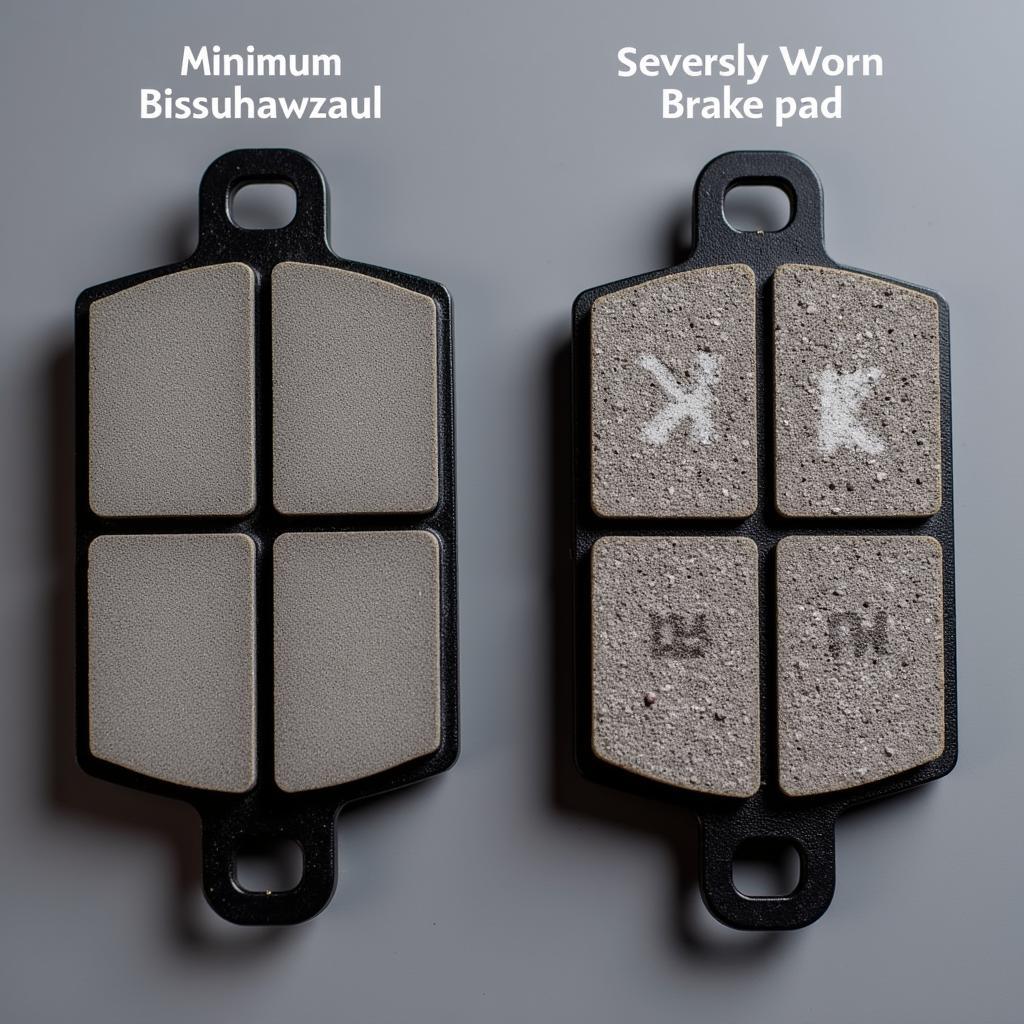 Comparison of new and worn BMW brake pads