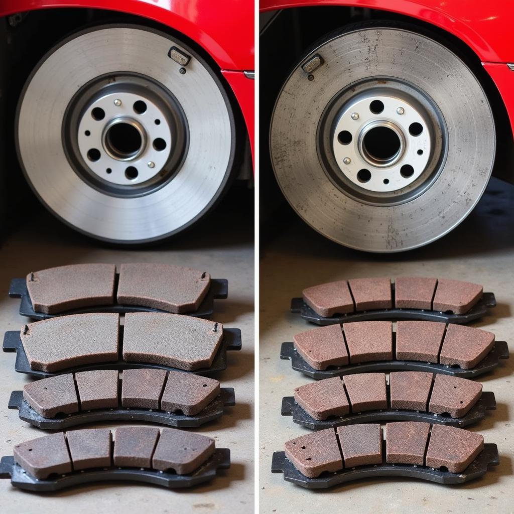 Worn Brake Pads and Rotors