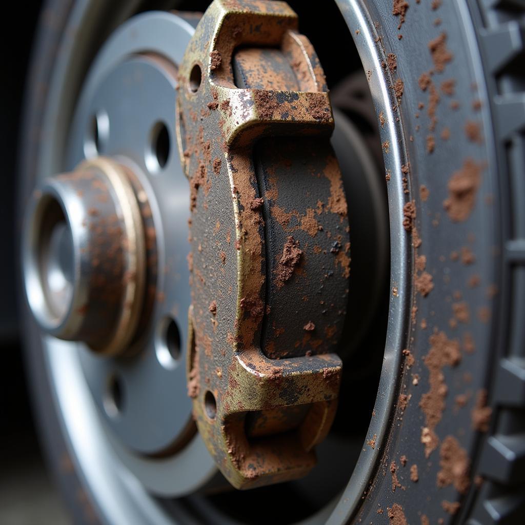 Worn Brake Pads on an Audi A4