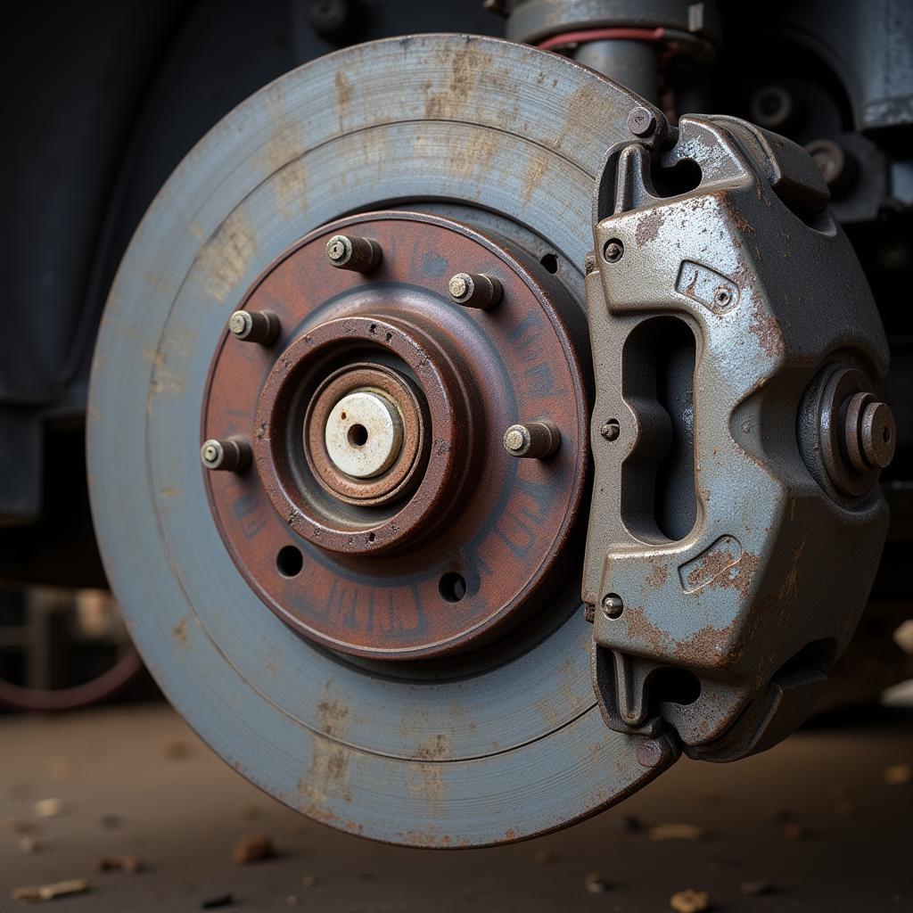 Worn Brake Pads on a Chevrolet