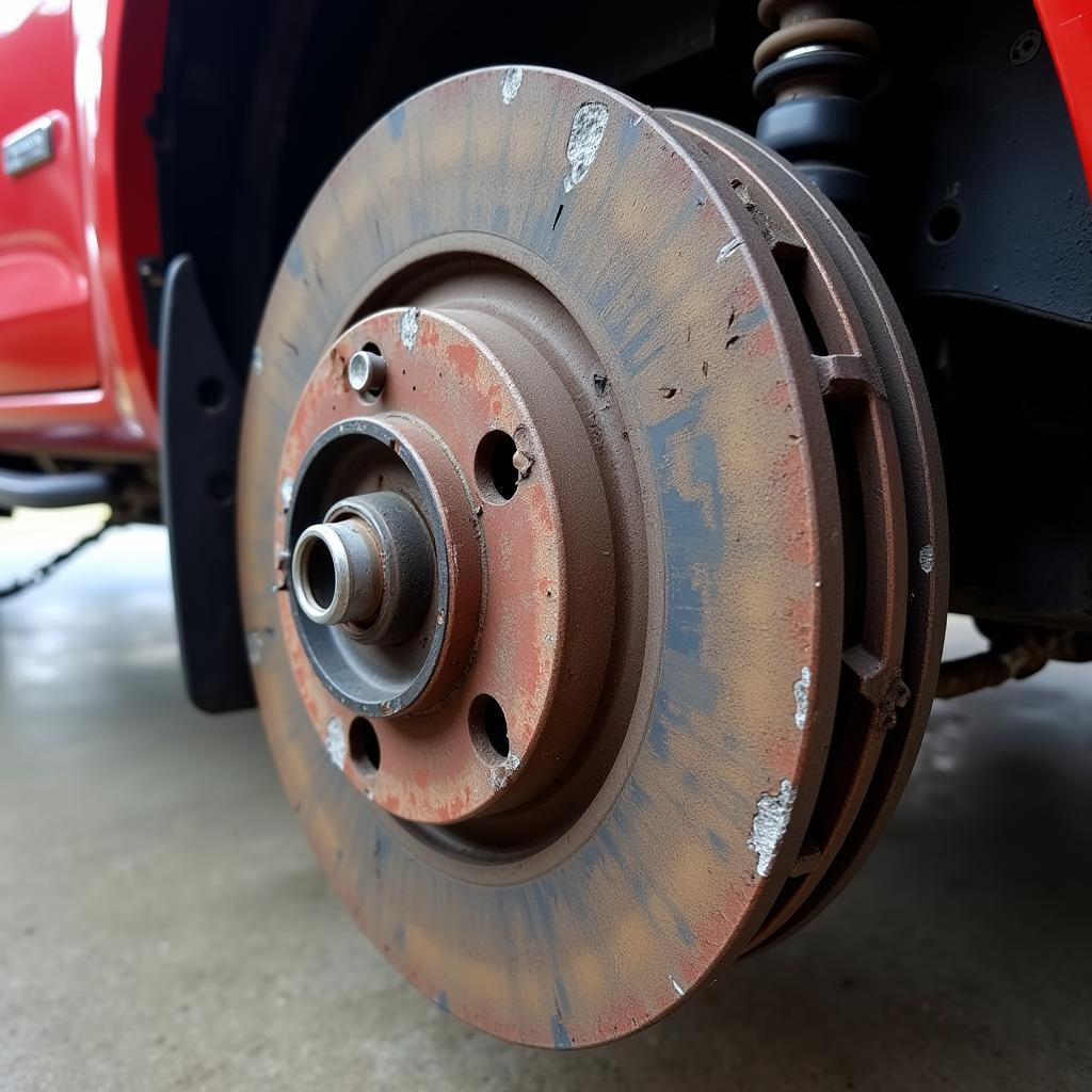 Worn Brake Pads on a Chevrolet Colorado