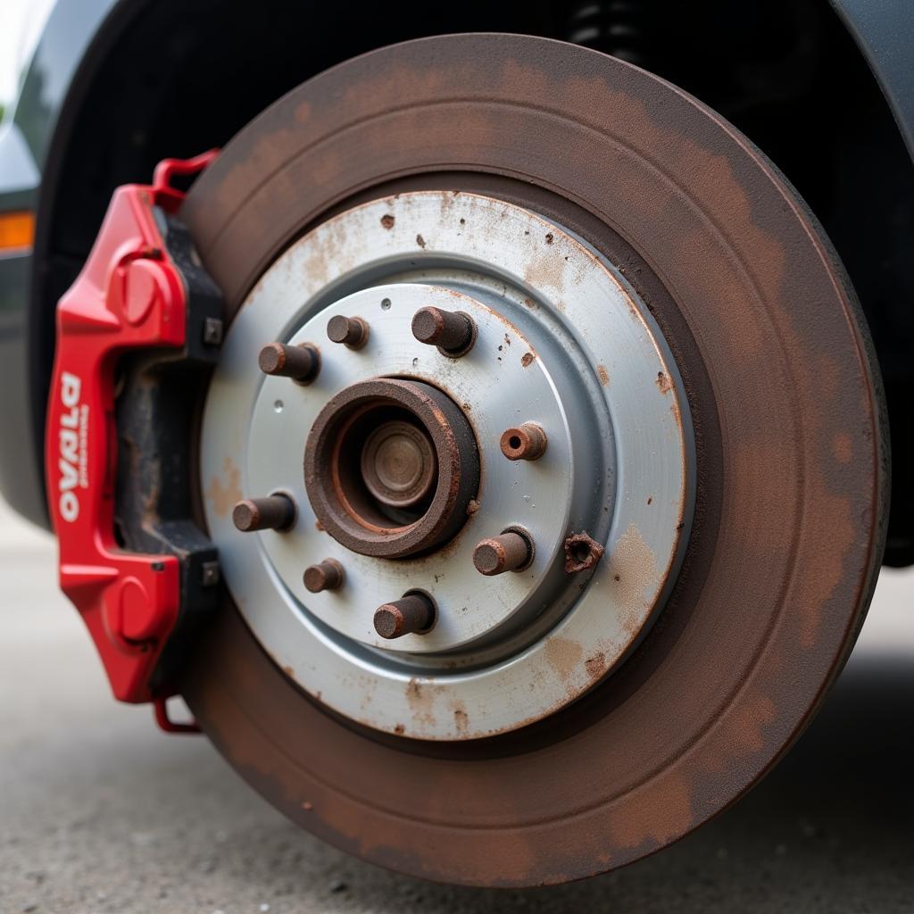 Worn Brake Pads on a Chevy HHR