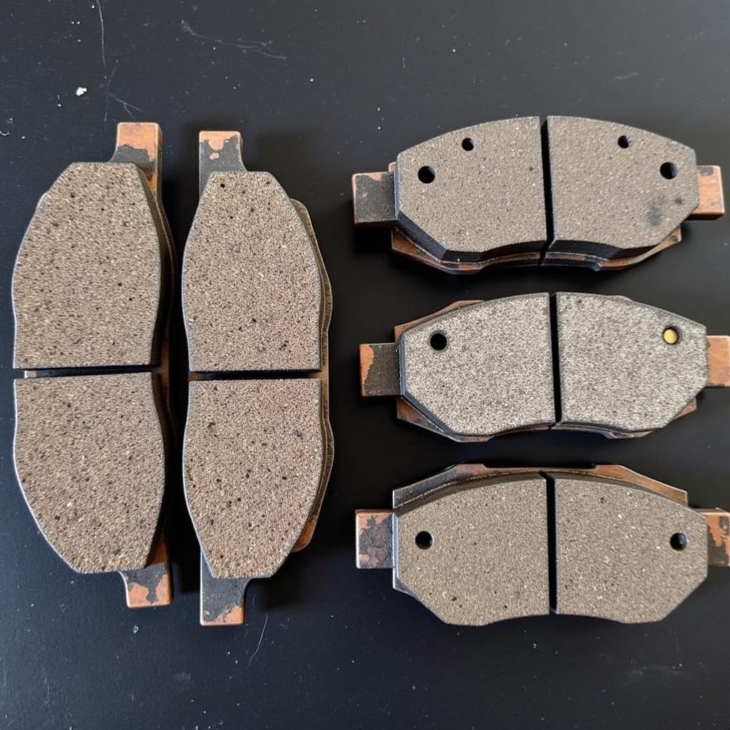 Worn Brake Pads Compared to New Ones