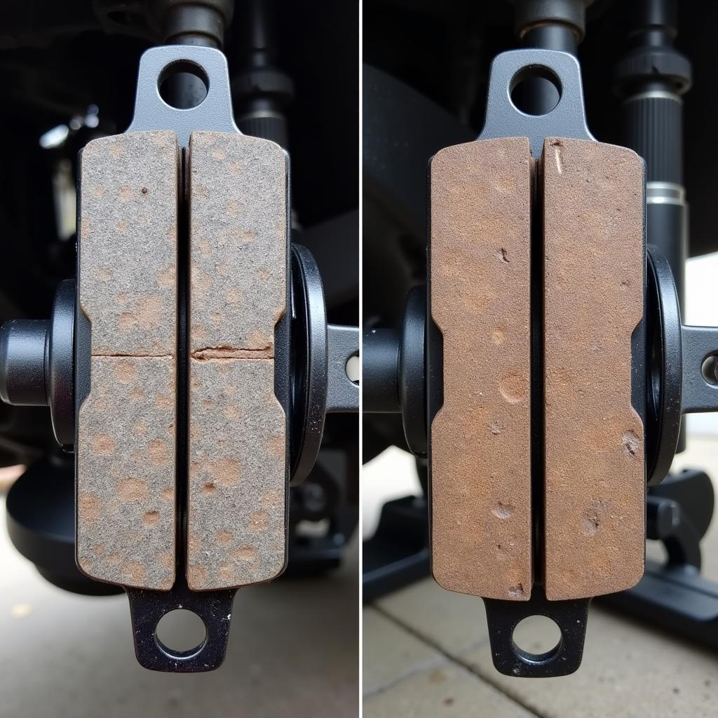 Worn Brake Pads on a BMW E70