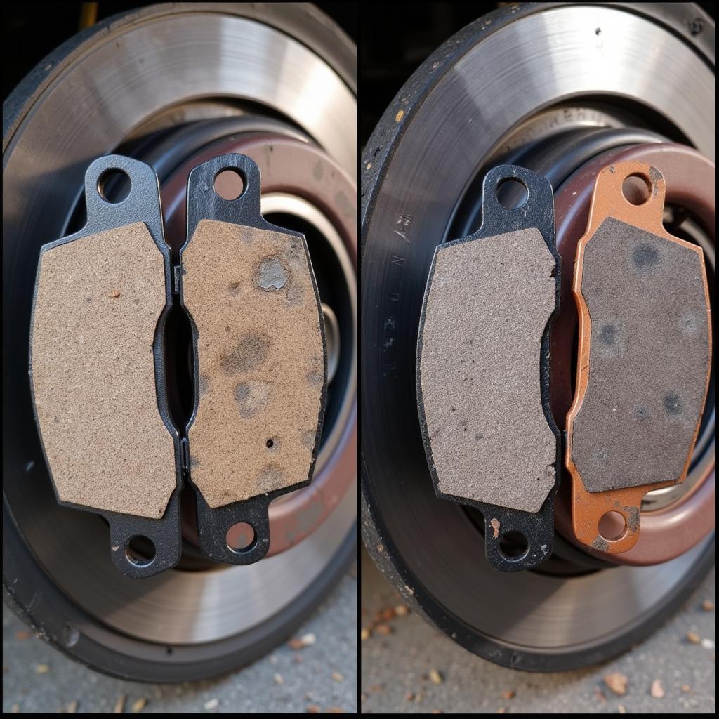 Worn brake pads on a 2007 Ford F150