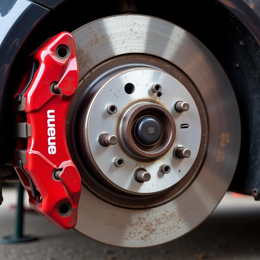 Worn Brake Pads on Fiat 500