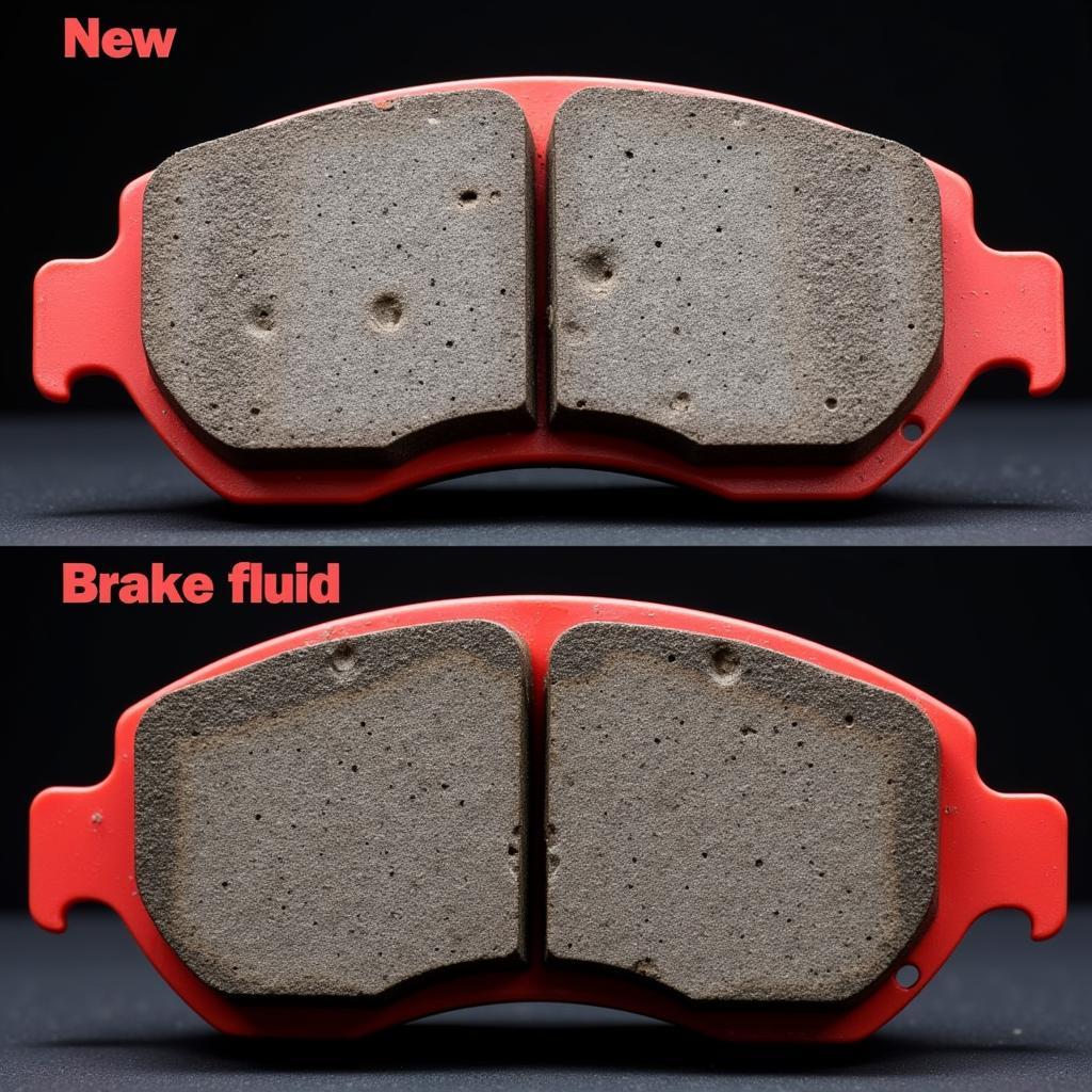 Worn Brake Pads and Brake Fluid Level