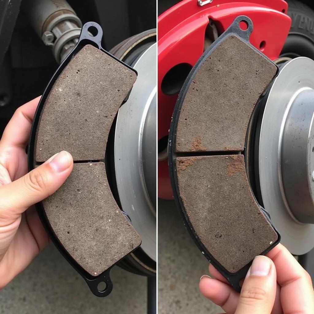 Worn Brake Pads on a Honda Civic