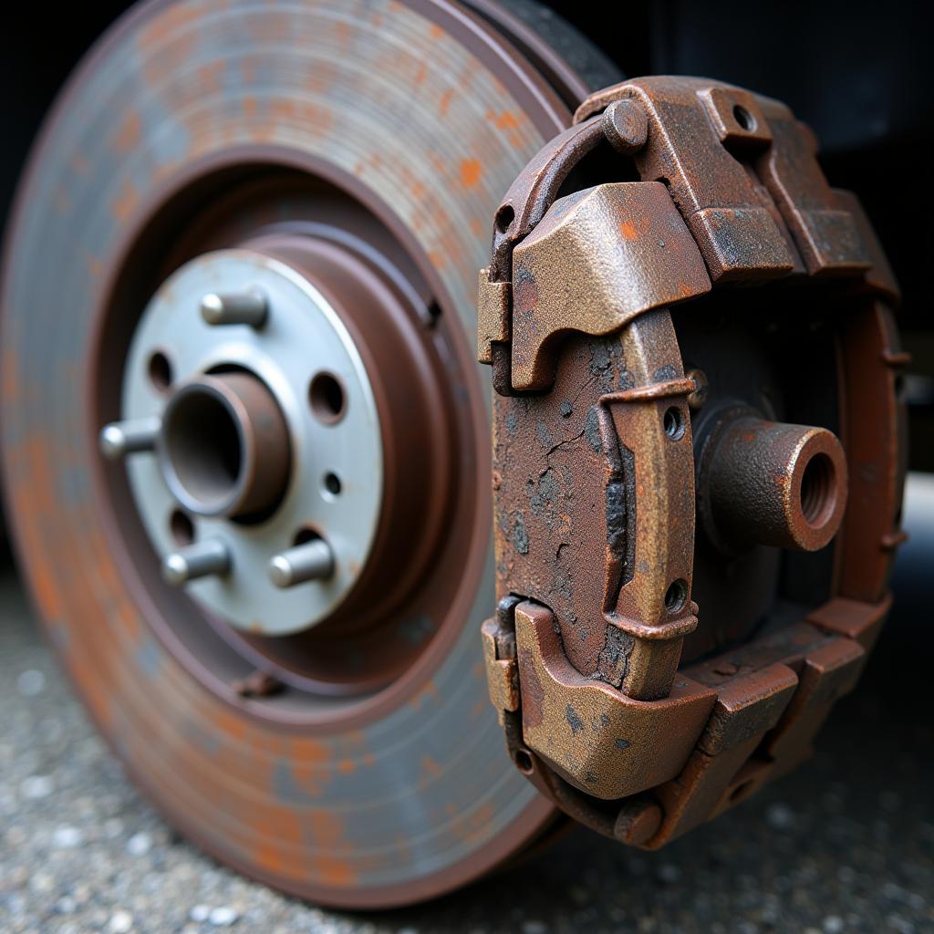 Worn Brake Pads on a Lexus IS300